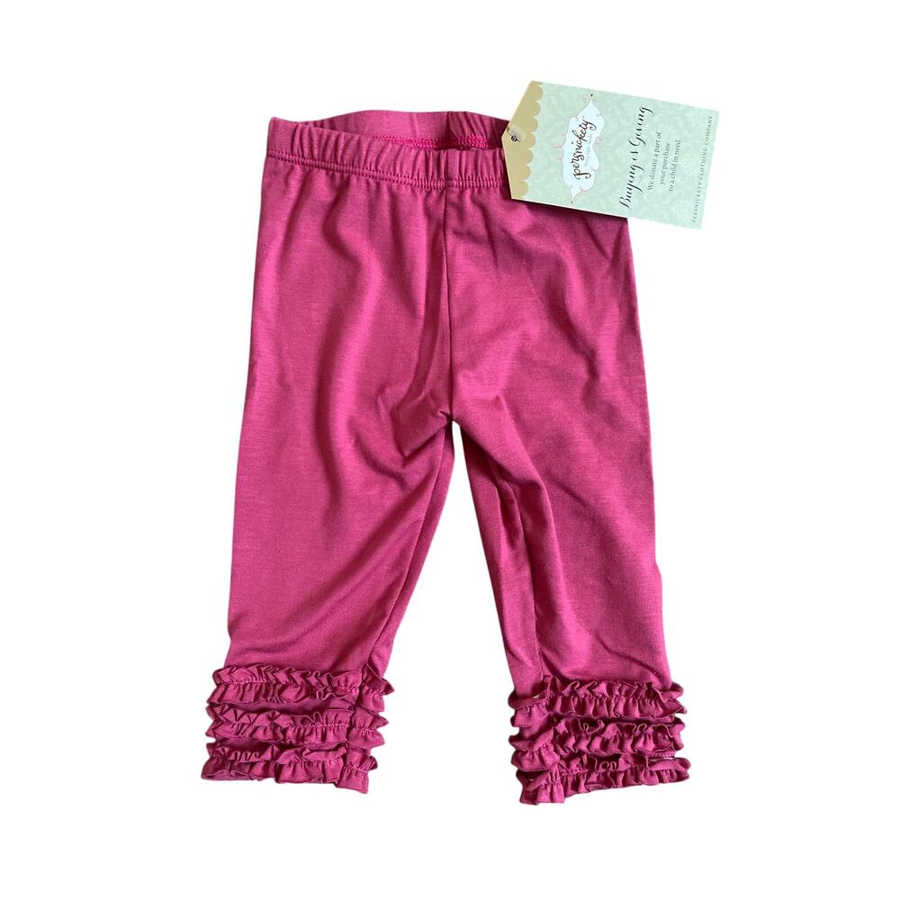 Persnickety Pink Ruffle Bottom Pants- size 6-12m NWT